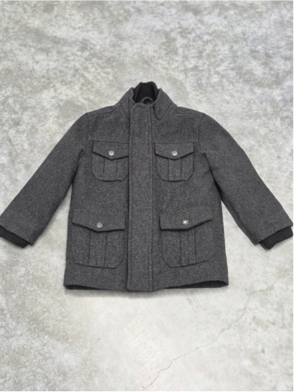 Boys Gap Wool-Blend Field Jacket Size XS Grey Gorpcore Outdoorsy